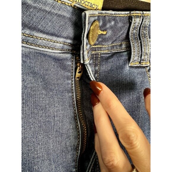 Democracy "Ab"Solution High Rise Wide Leg Trouser Stretch Jeans Slimming Size 10 - Picture 3 of 9